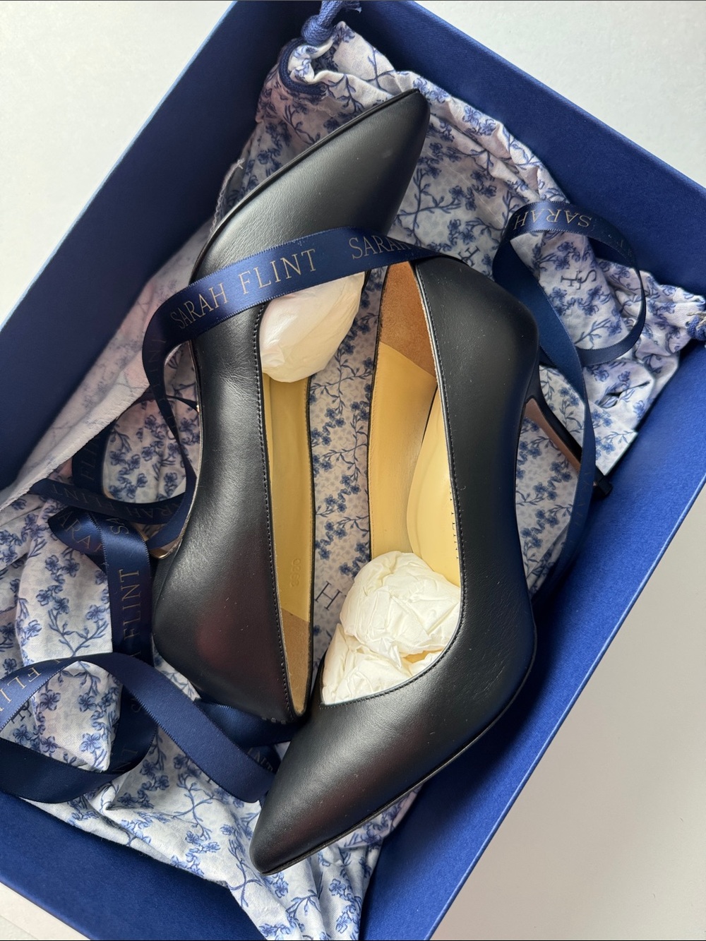 BRAND NEW Sarah Flint Perfect Pump 85 in Black Calf - Classic Pointed-Toe Heel - Picture 3 of 16